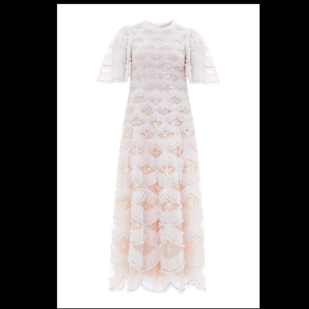 NEEDLE & THREAD WOMENS LUNETTE BLOSSOM ANKLE LENGTH GOWN DRESS SEQUIN TULLE 4 - Picture 4 of 15